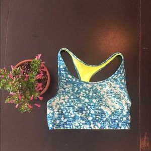 DONATED!! Sporty vintage sports bra crop top lime and teal